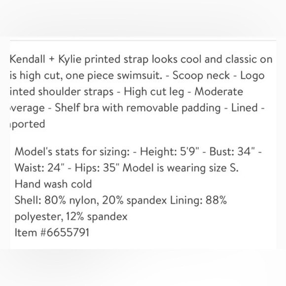 New Women's Kendall + Kylie Logo Band One-piece Swimsuit Size S - Picture 8 of 8